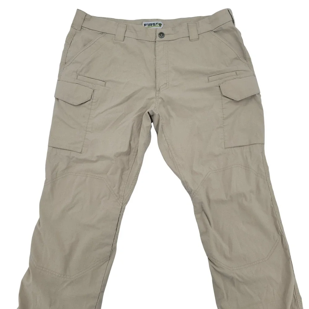 FIRST Tactical Cargo Pants Men's 42x32 Khaki Ripstop Utility Hiking Work Outdoor